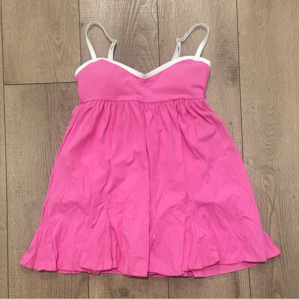 Bubblegum Pink and White Athletic Babydoll Dress- 93 Play Street - Picture 3 of 7